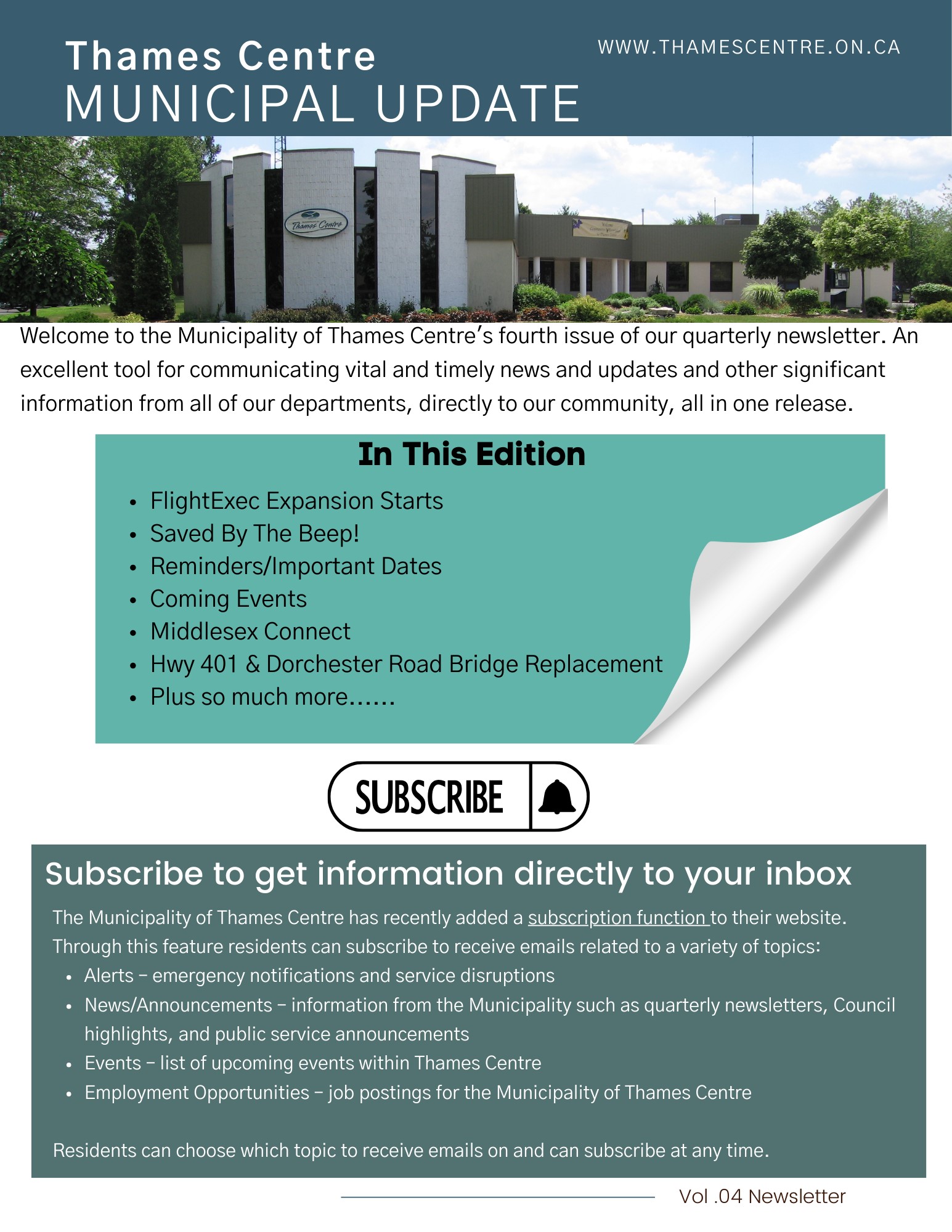 Fall Thames Centre Municipal Update