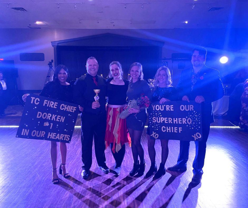 Fire Chief Nick Dorken, Councillor Heemans, and Staff