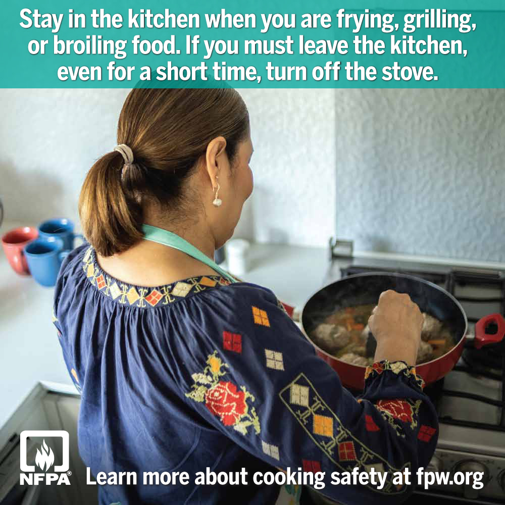 Fire Prevention Week! Fire Prevention Week - Woman cooking in her kitchen