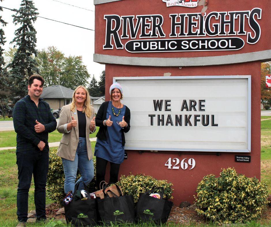 Councillor Heeman and Crockett with River Heights PS Principal