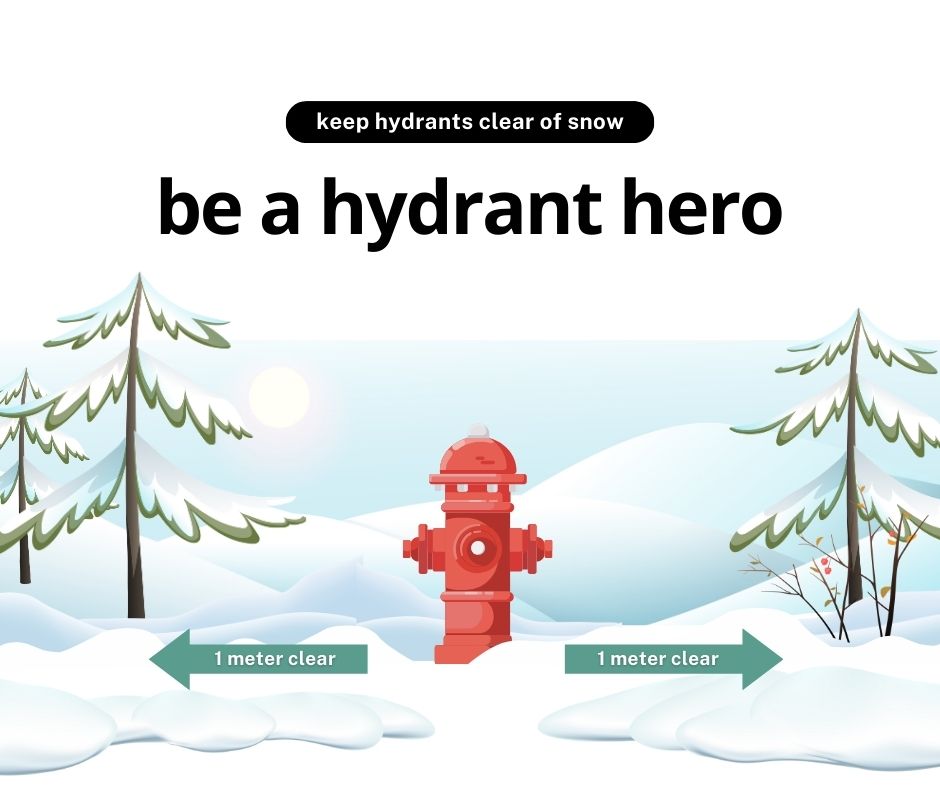 illustration of hydrant in winter