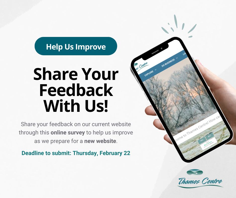 hand holding phone with thames centre website