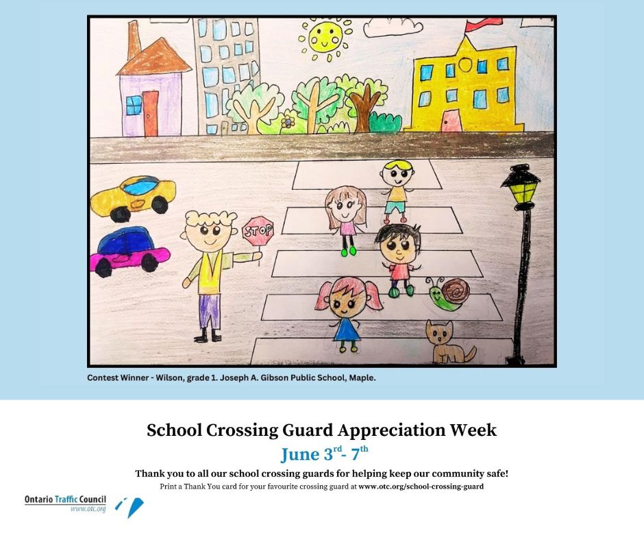 school kids drawing of a crossing guard