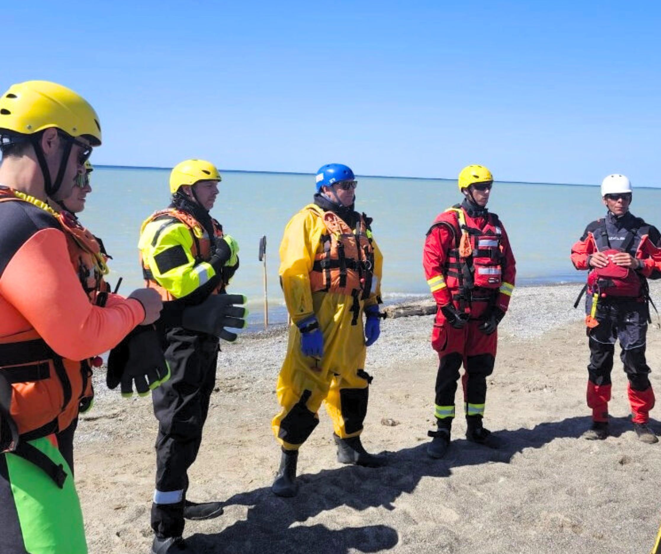 fire chief and crew on Port Bruce beach training