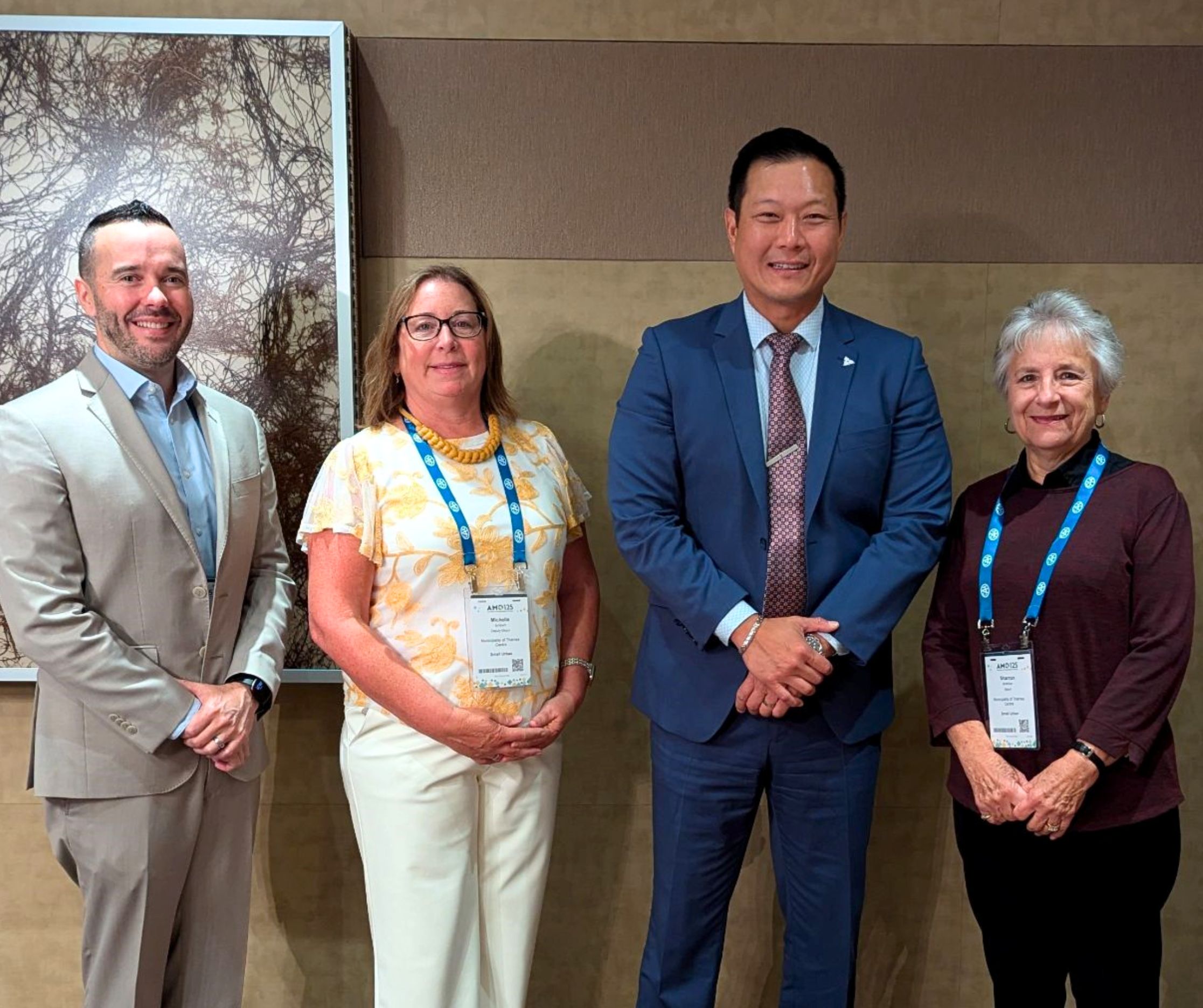 cao barrick, deputy mayor smibert, mayor mcmillian with min stan cho