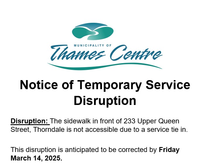 Sidewalk Disruption Text