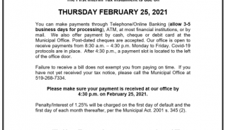 Property Tax Reminder Property Tax Reminder - February 25, 2021