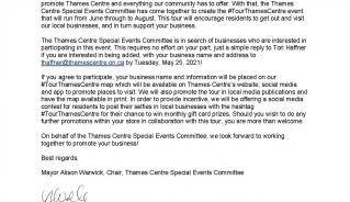 A description of the TourThames Centre Event in Picture form, the text is in the body of this page.